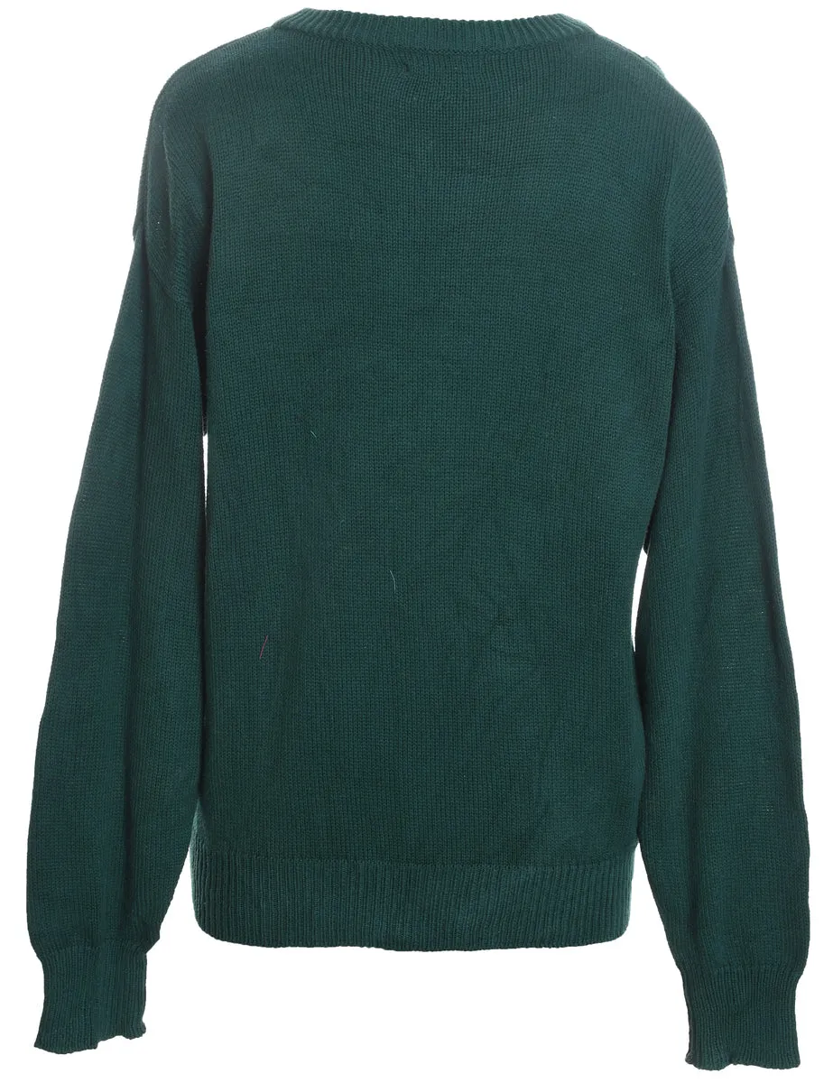 Dark Green Christmas Jumper - S