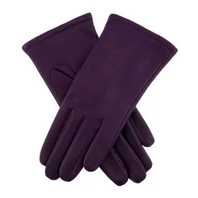 Dents Single Point Leather Gloves Violet