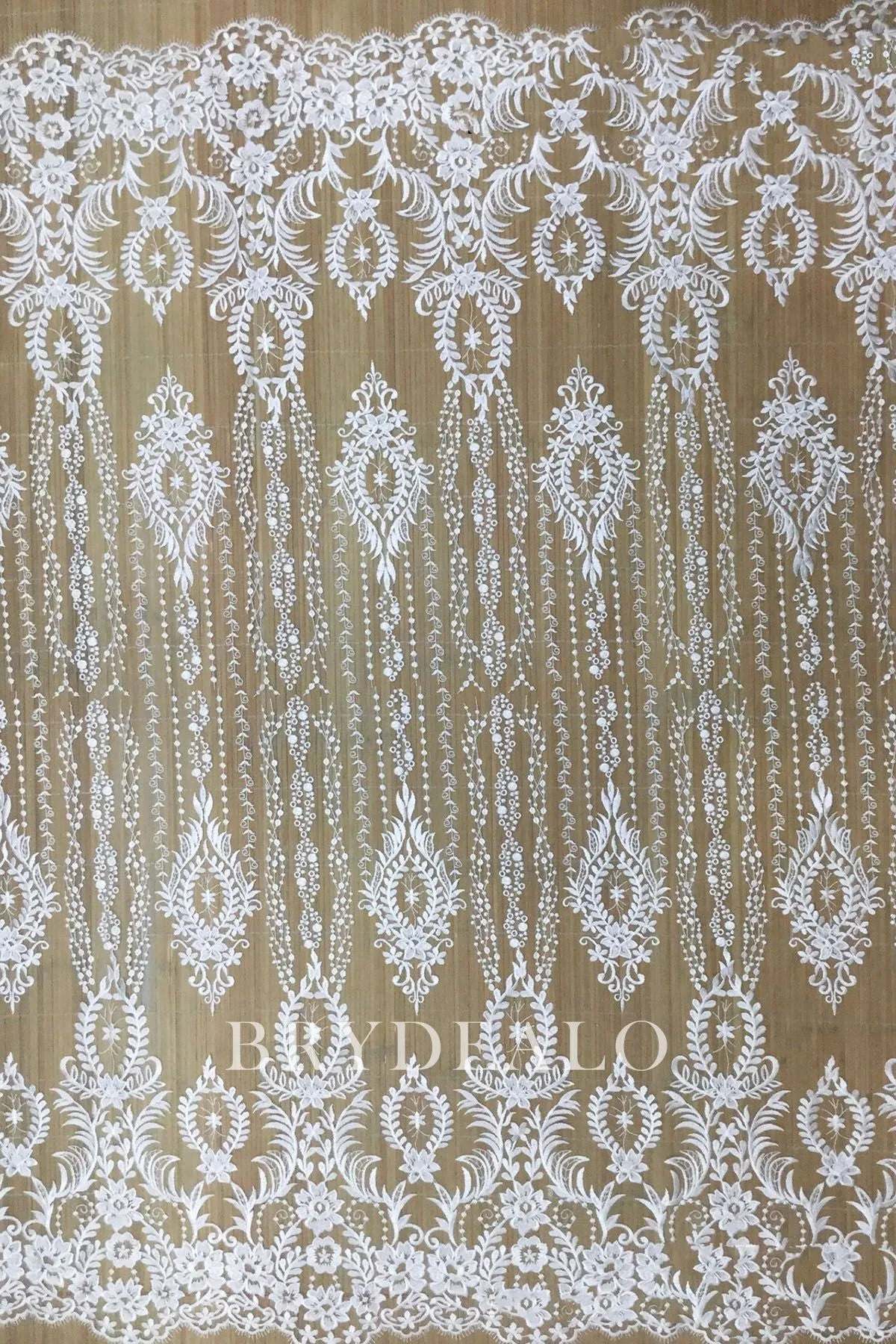 Designer Embroidered Double Border Lace Fabric