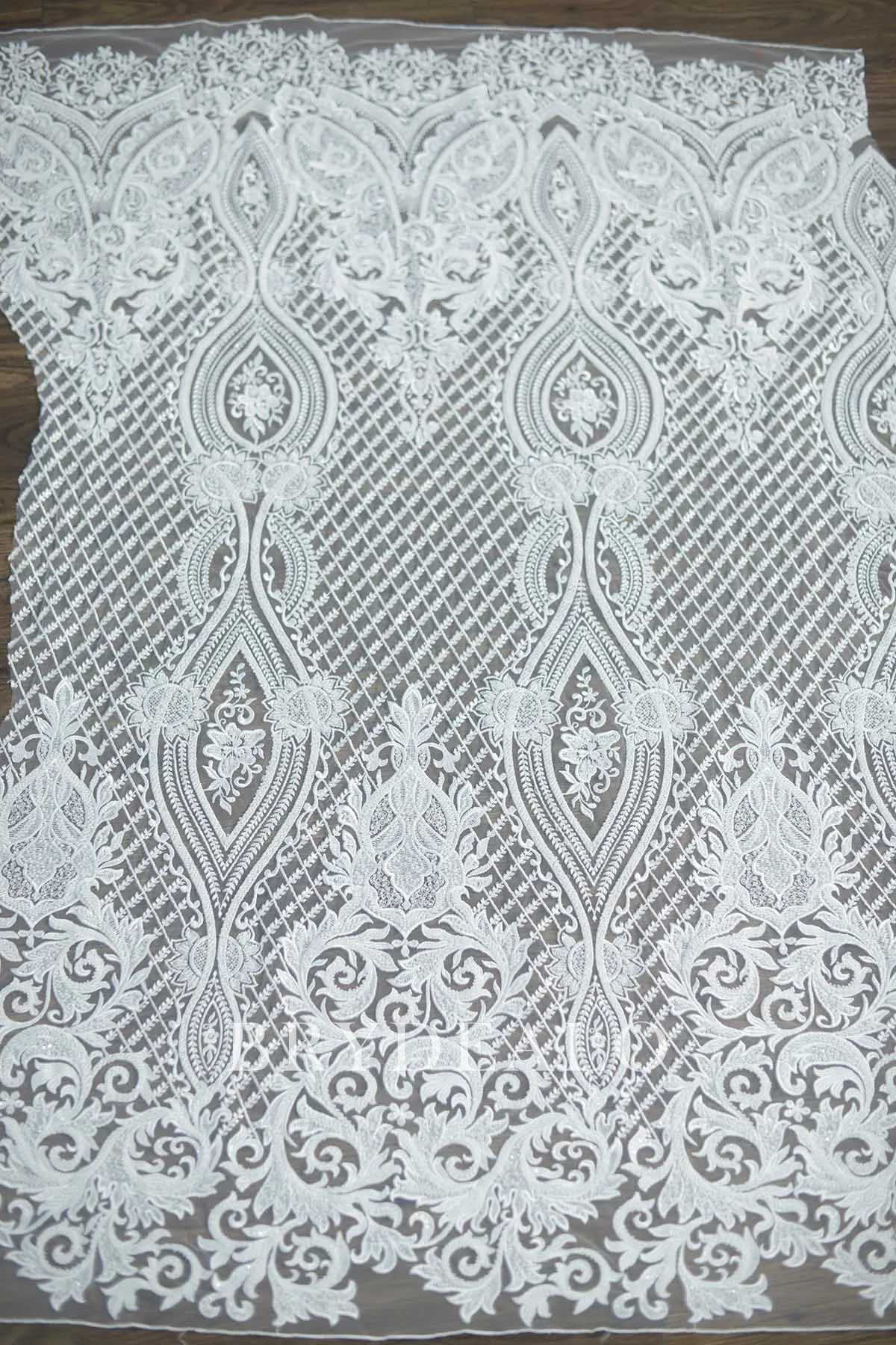 Designer Heavy Beaded Bridal Lace Fabric