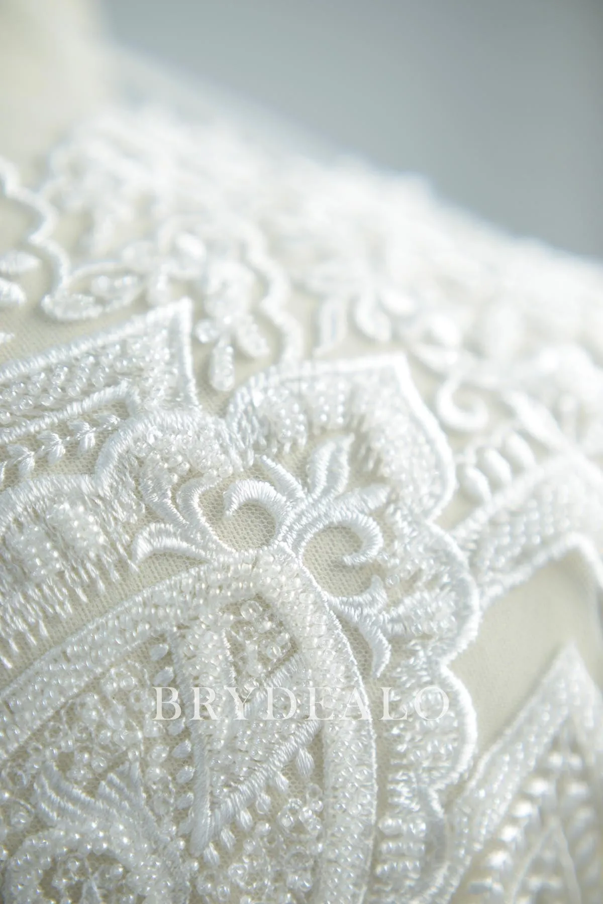 Designer Heavy Beaded Bridal Lace Fabric