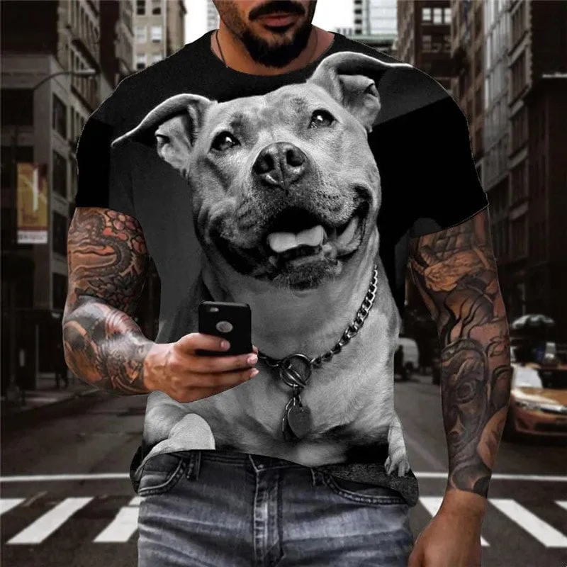 dog t shirts Cool Puppy Cute animal male art costume Cool big Smart dogs