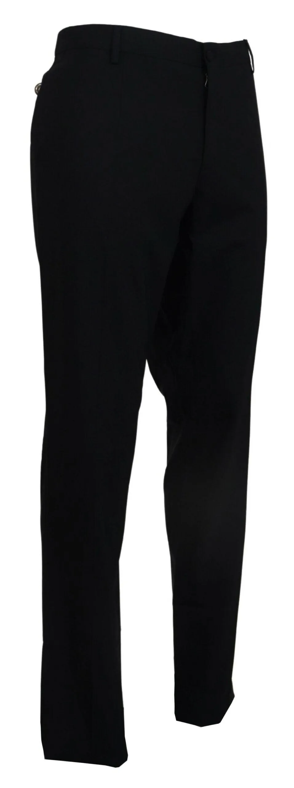 Dolce & Gabbana Black Wool Stretch Dress Formal Slim Fit Pant