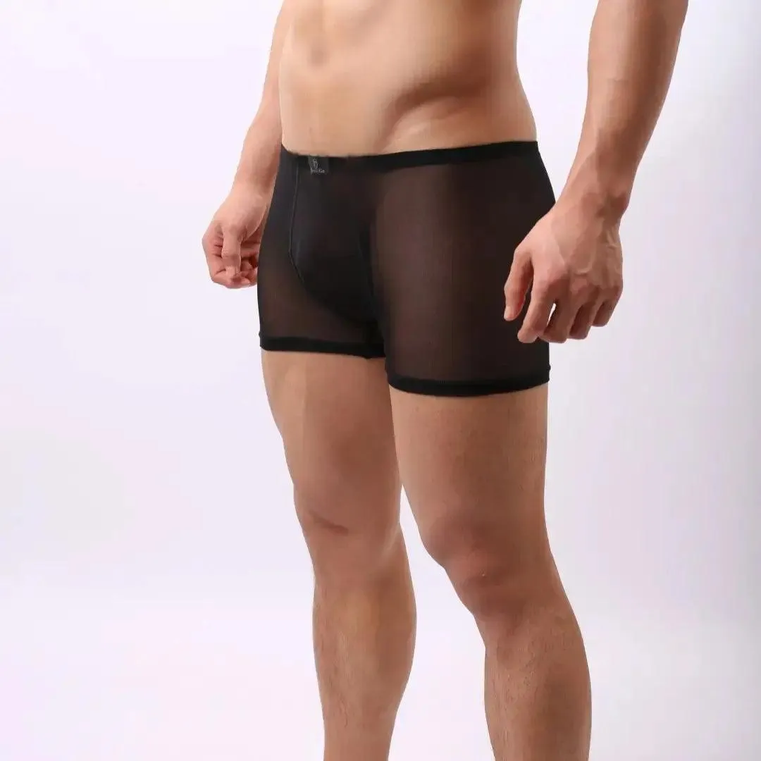 DomiGe Male Underwear Transparent Boxers Sheer Men Sexy Boxers