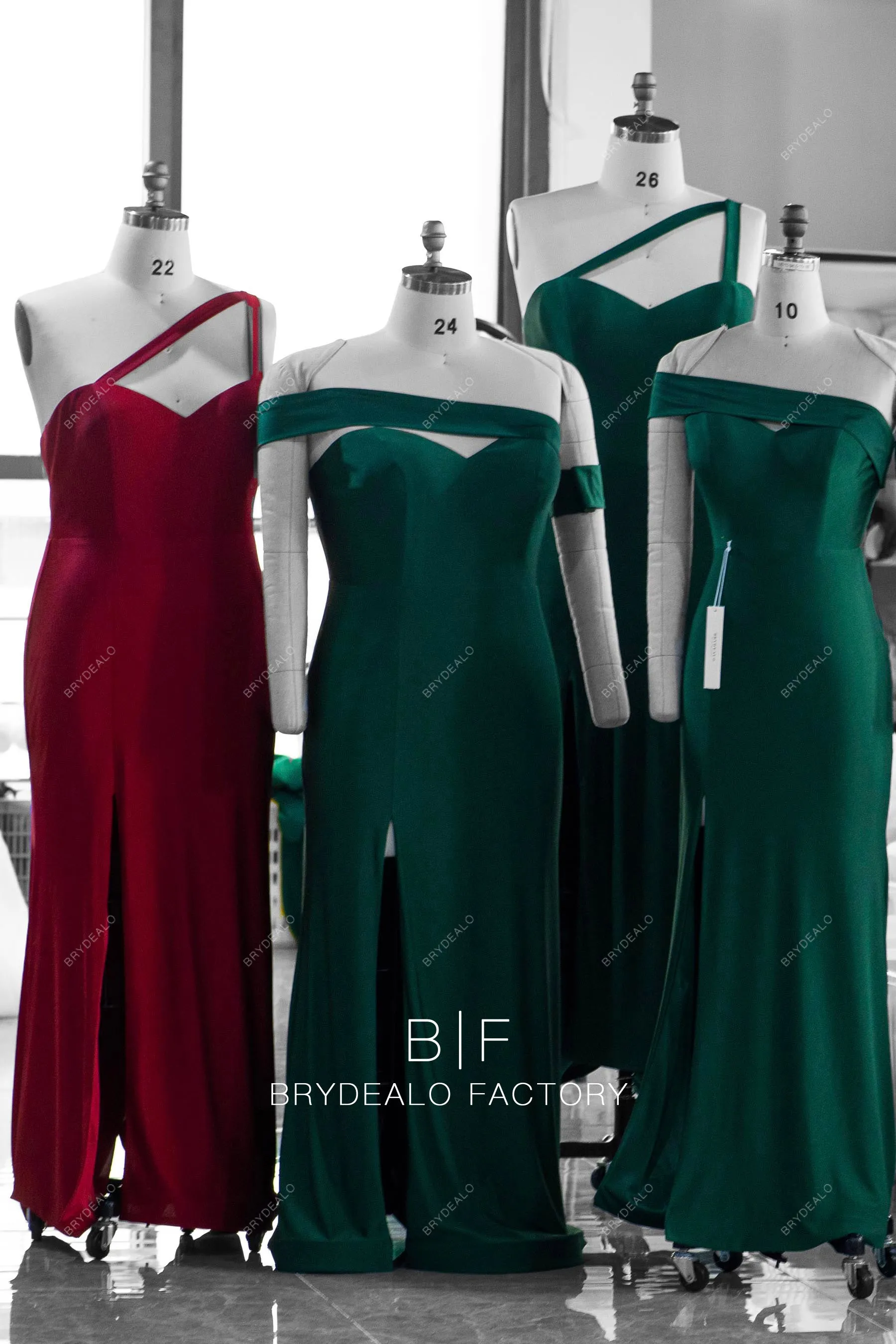 Elegant Burgundy One-Shoulder Elastic Jersey Bridesmaid Dress