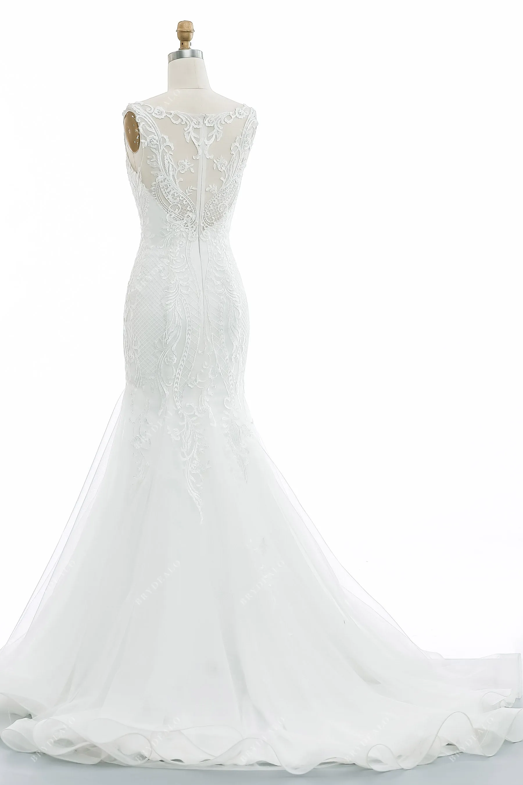 Elegant Illusion Back Mermaid Wedding Dress