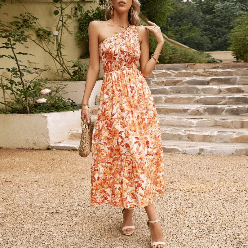 Elegant Summer Vibes Off Shoulder Floral Dress