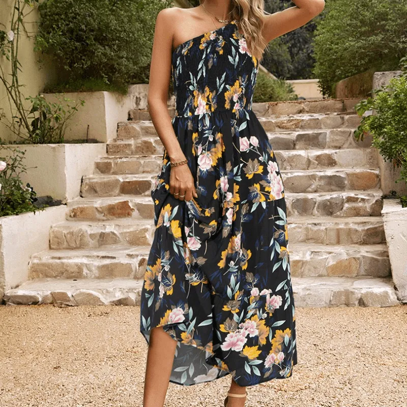 Elegant Summer Vibes Off Shoulder Floral Dress