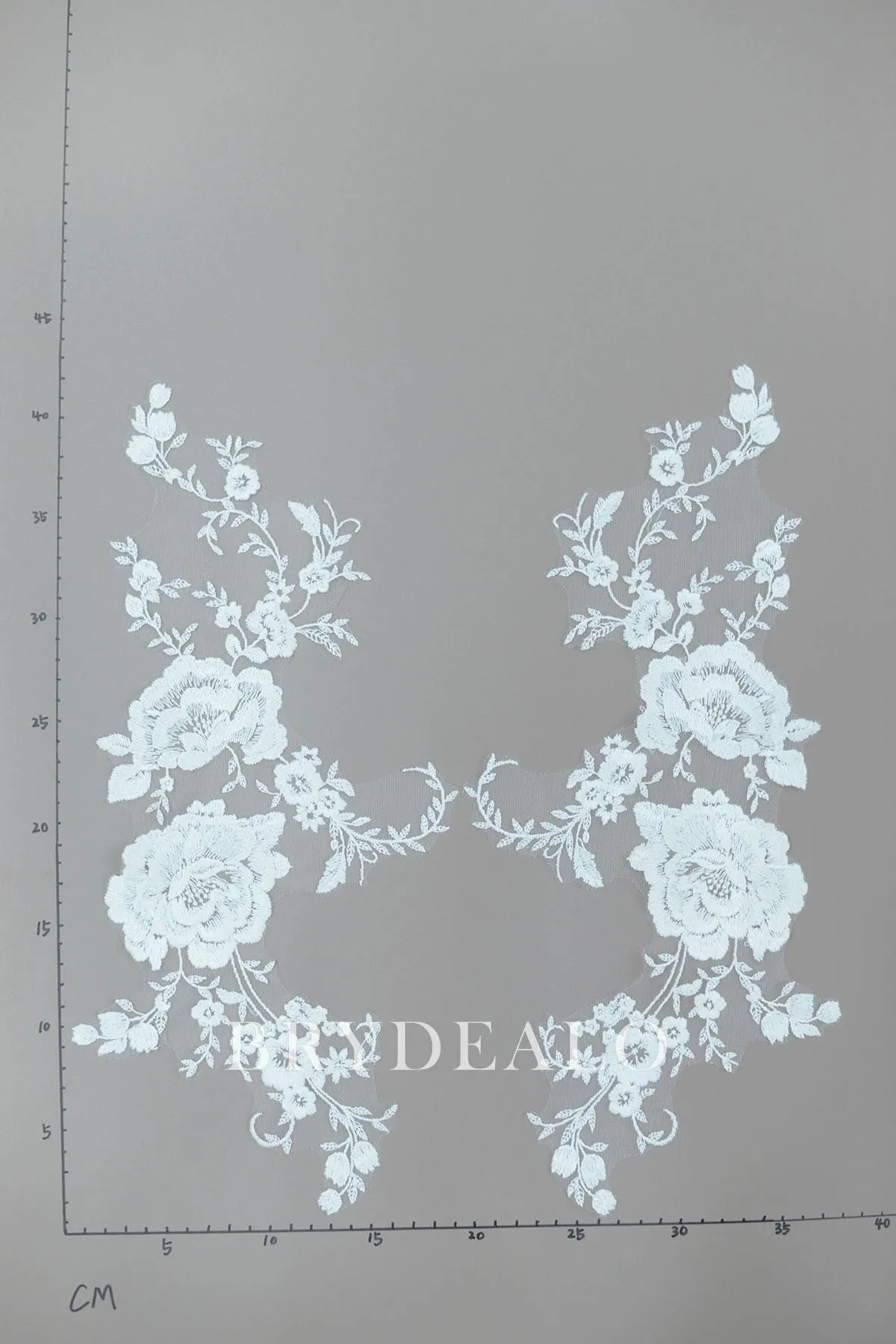 Embroidered Rosa Bridal Lace Applique