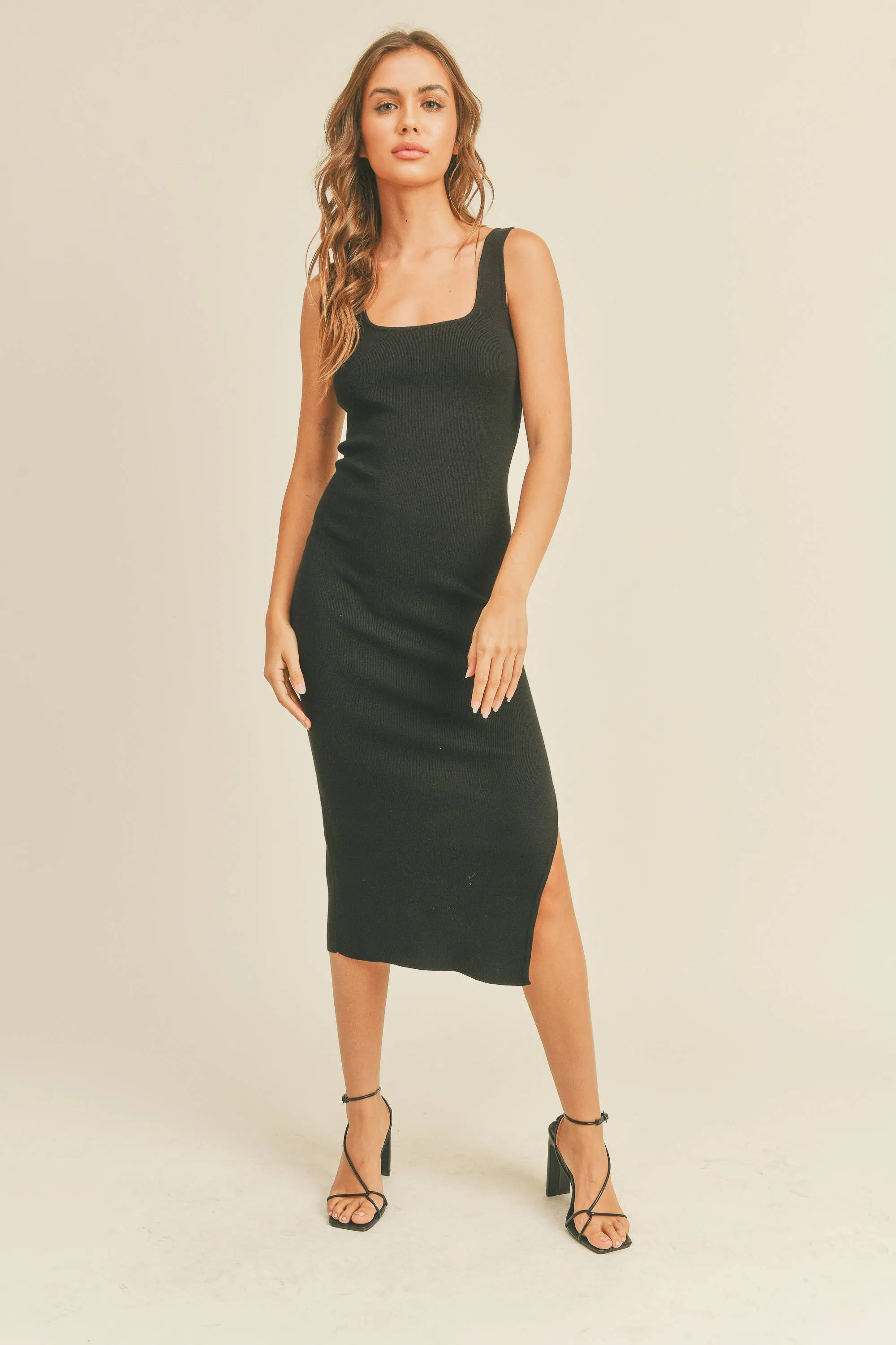 Evening Chill Fitted Slit Dress