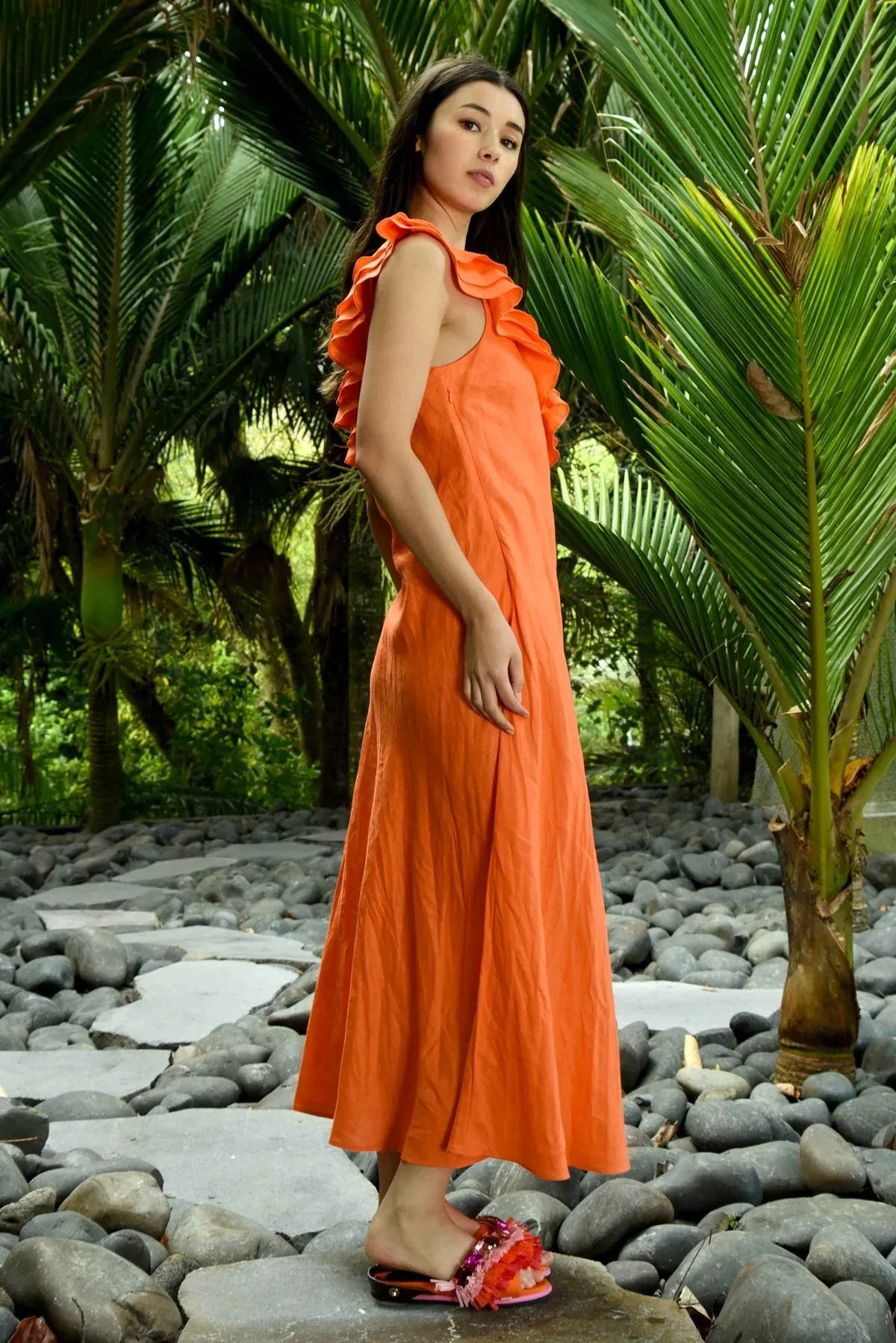 Every Flounce Counts Dress - Orange