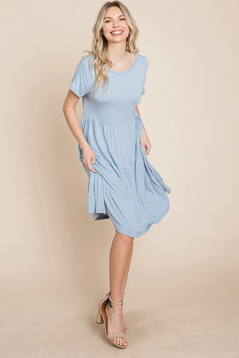 Everyday Knit Tiered Ruffle Hem Dress