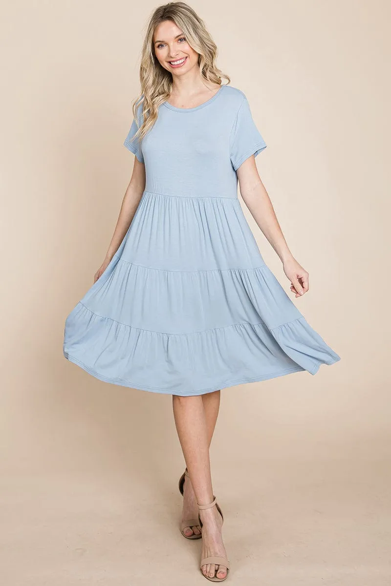 Everyday Knit Tiered Ruffle Hem Dress