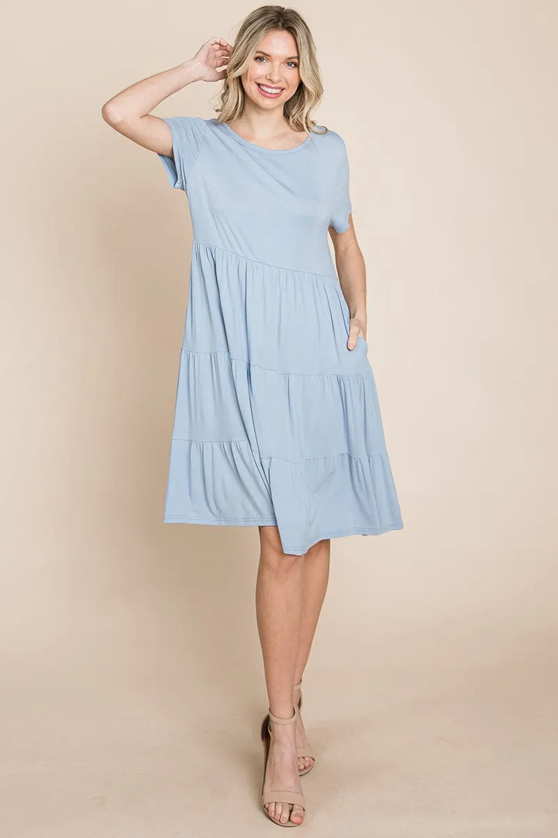 Everyday Knit Tiered Ruffle Hem Dress