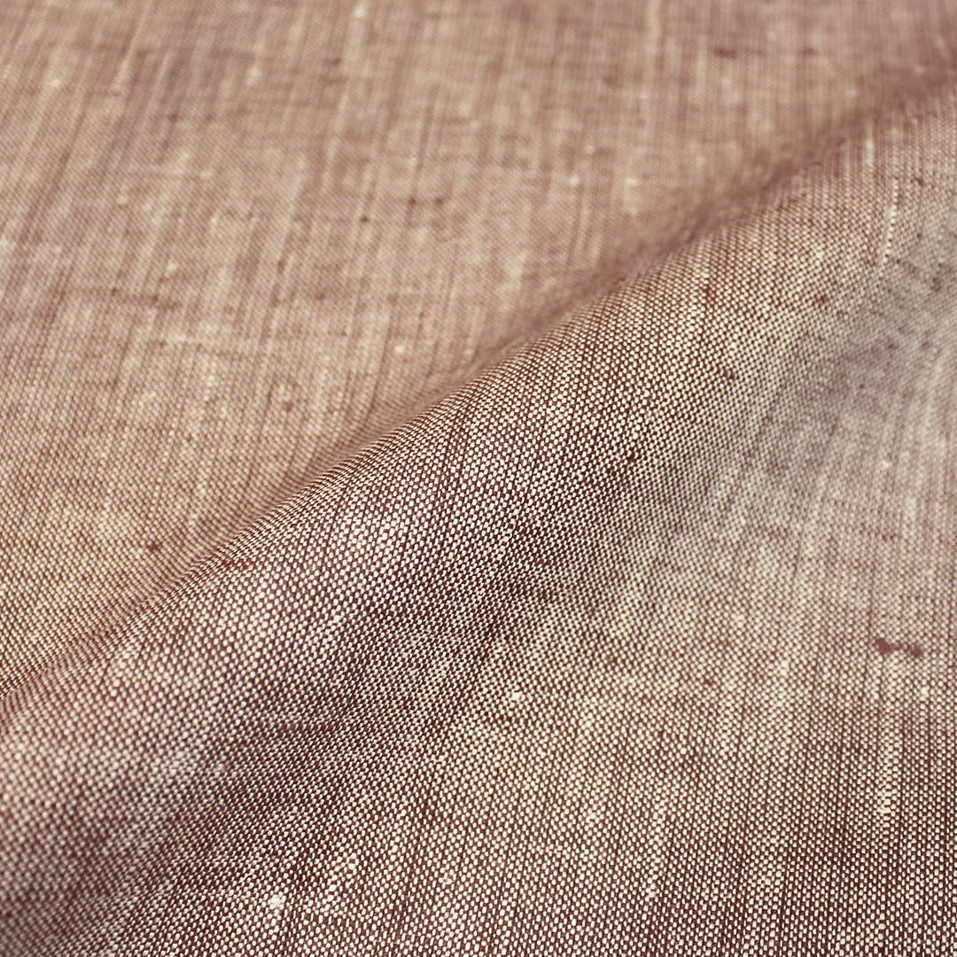 fine quality medium weight cross dye linen - chai/white