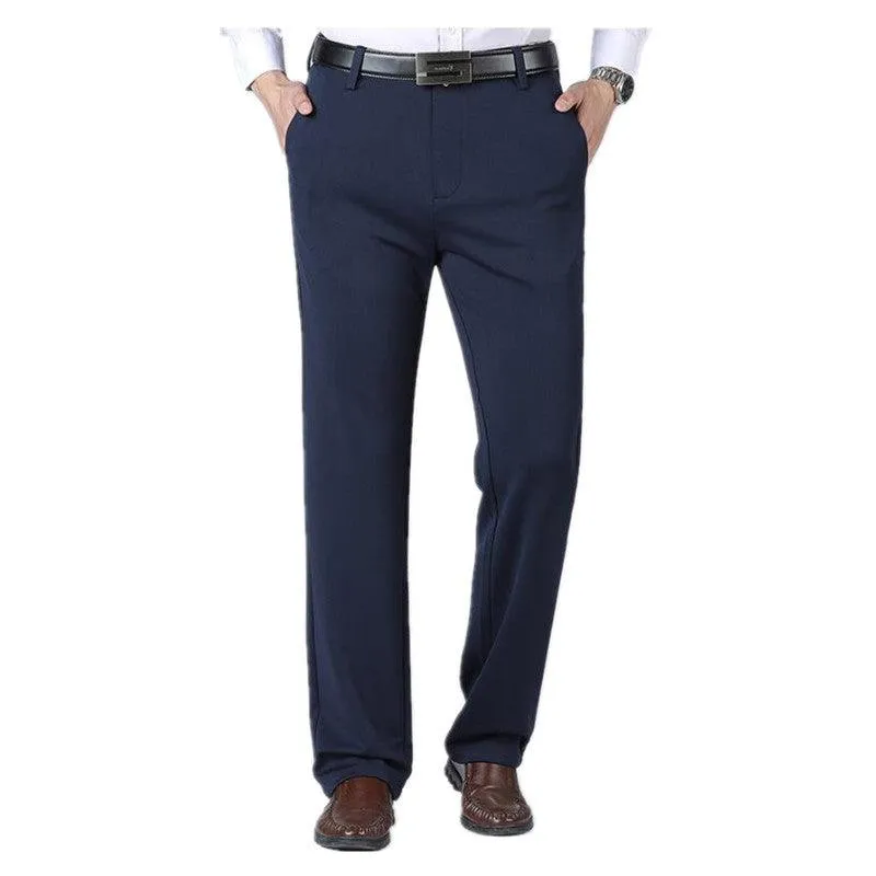 Formal Pants Men Thick Autumn Black Blue Grey