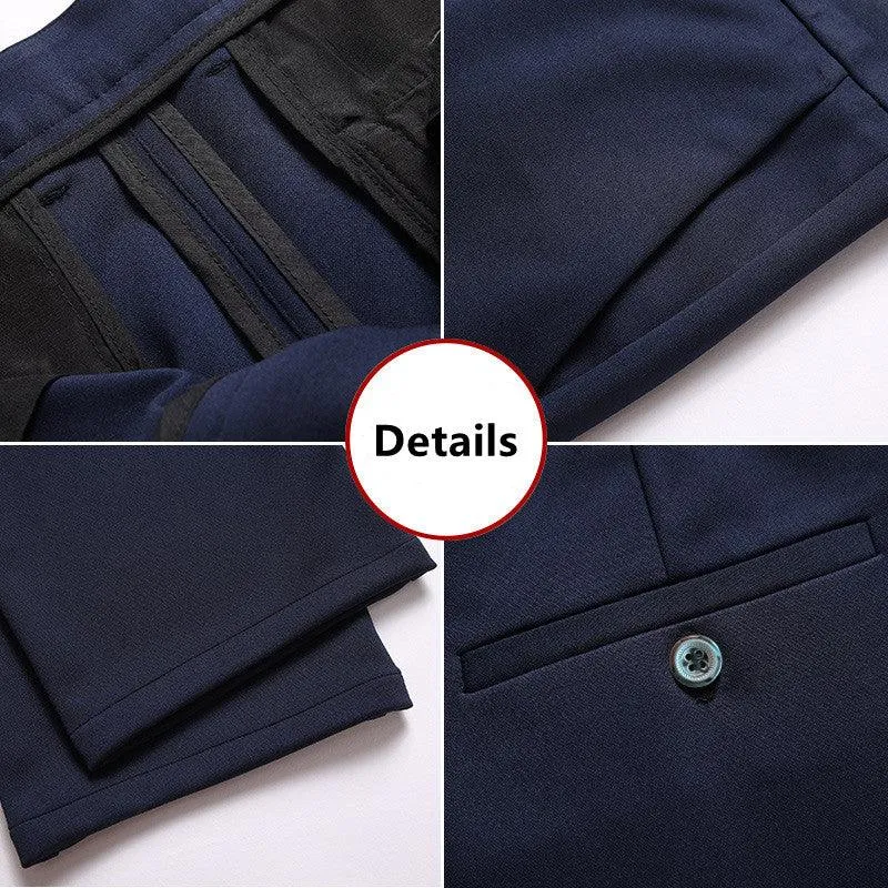 Formal Pants Men Thick Autumn Black Blue Grey