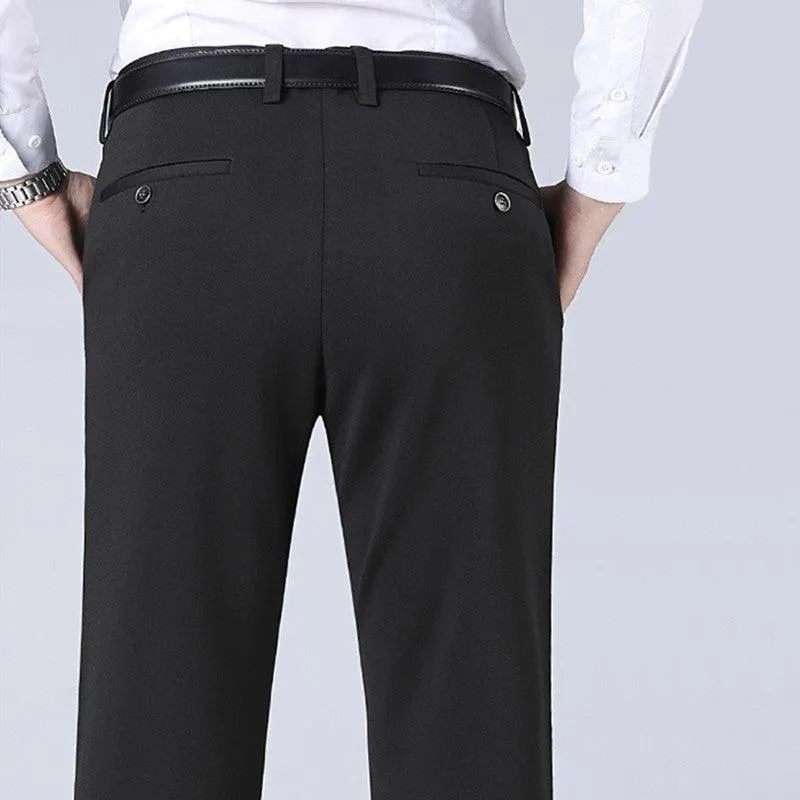 Formal Pants Men Thick Autumn Black Blue Grey