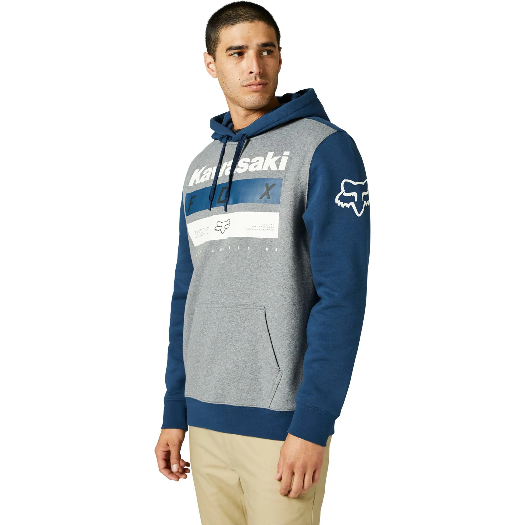 Fox Racing Kawasaki Stripes Pullover Hoodie Dark Indigo Blue