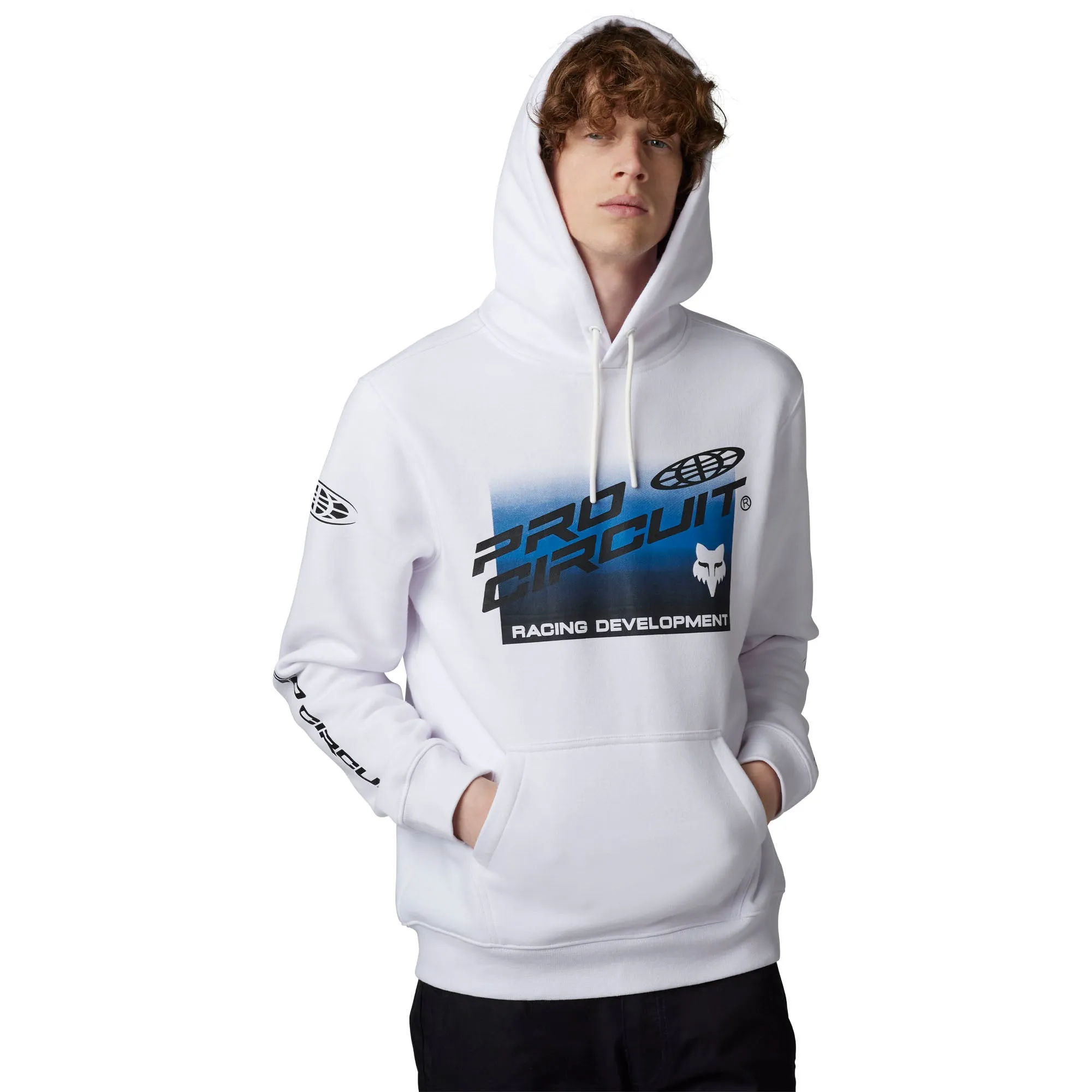 Fox Racing  Mens Foyl Pro Circuit Pullover Hoodie Fleece Comfortable Warm White