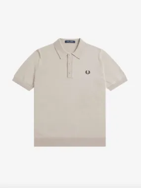 Fred Perry Classic Knitted Shirt/Dark Oatmeal - SS24 SALE