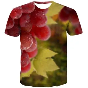 Fruit T shirts Men Grape T-shirts 3d Psychedelic Tshirts Casual Leisure Tshirts Novelty Short Sleeve T shirts Mens New Slim