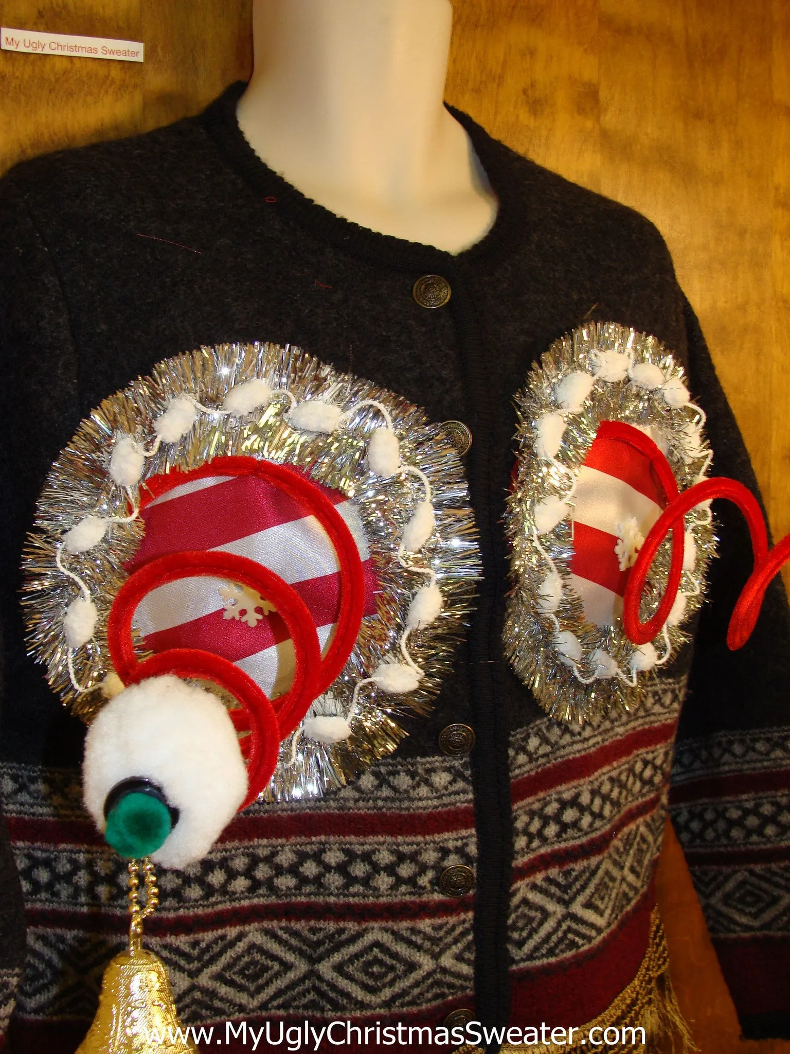 Funny Nordic Tacky  Christmas Naughty Sweater Cardigan