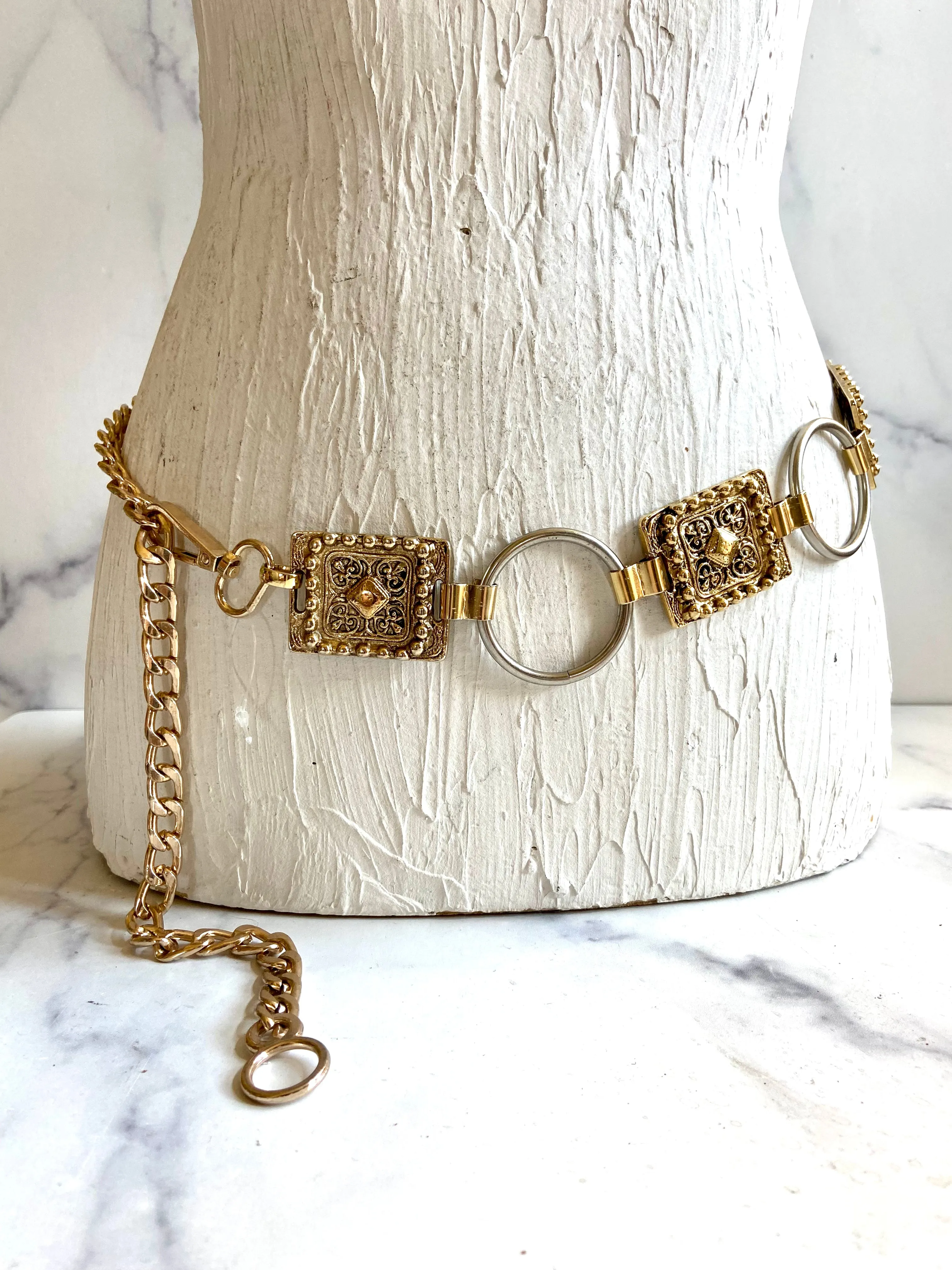 Gaudy Silver & Gold Chain Belt