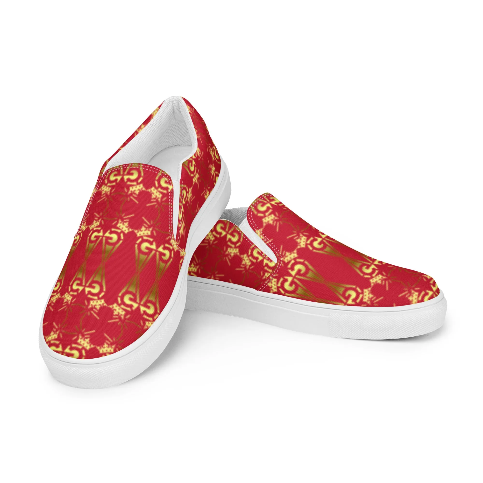 Glamire Women’s Slip-on Canvas Shoes Red