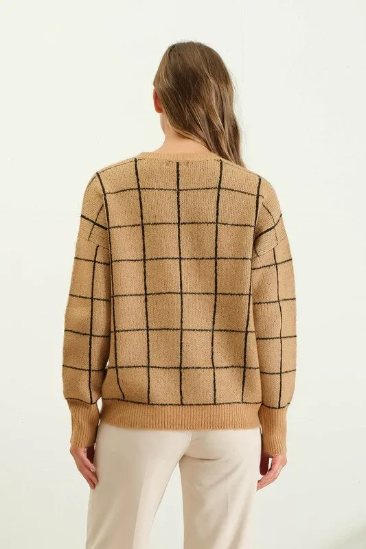 Grid Sweaters - 2 Colors!