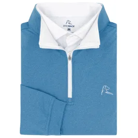 Heather Performance Q-Zip | Heather - Vintage Blue/Stone Blue