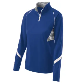 Holloway Women's Royal/White Quarter Zip Tenacity Pullover