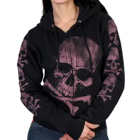 Hot Leathers GLZ4324 Ladies ‘Skull and Crossbones' Jumbo Print Ladies