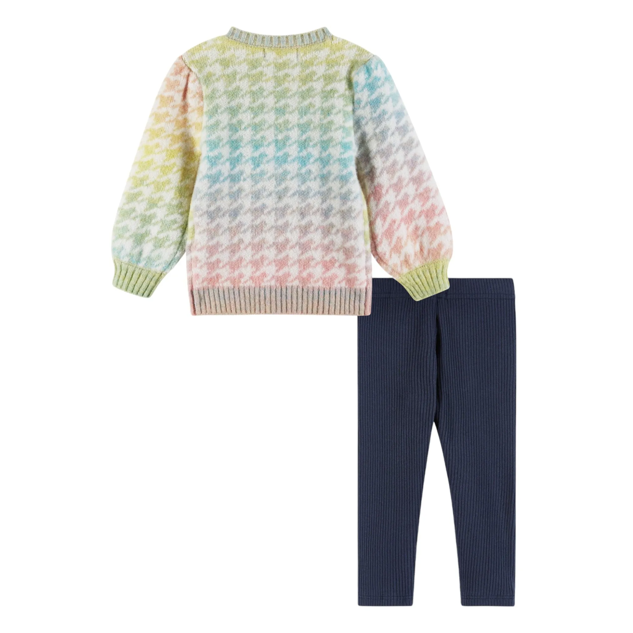 Infant (6-24M) Sweater & Legging Set | Ombre Rainbow Houndstooth