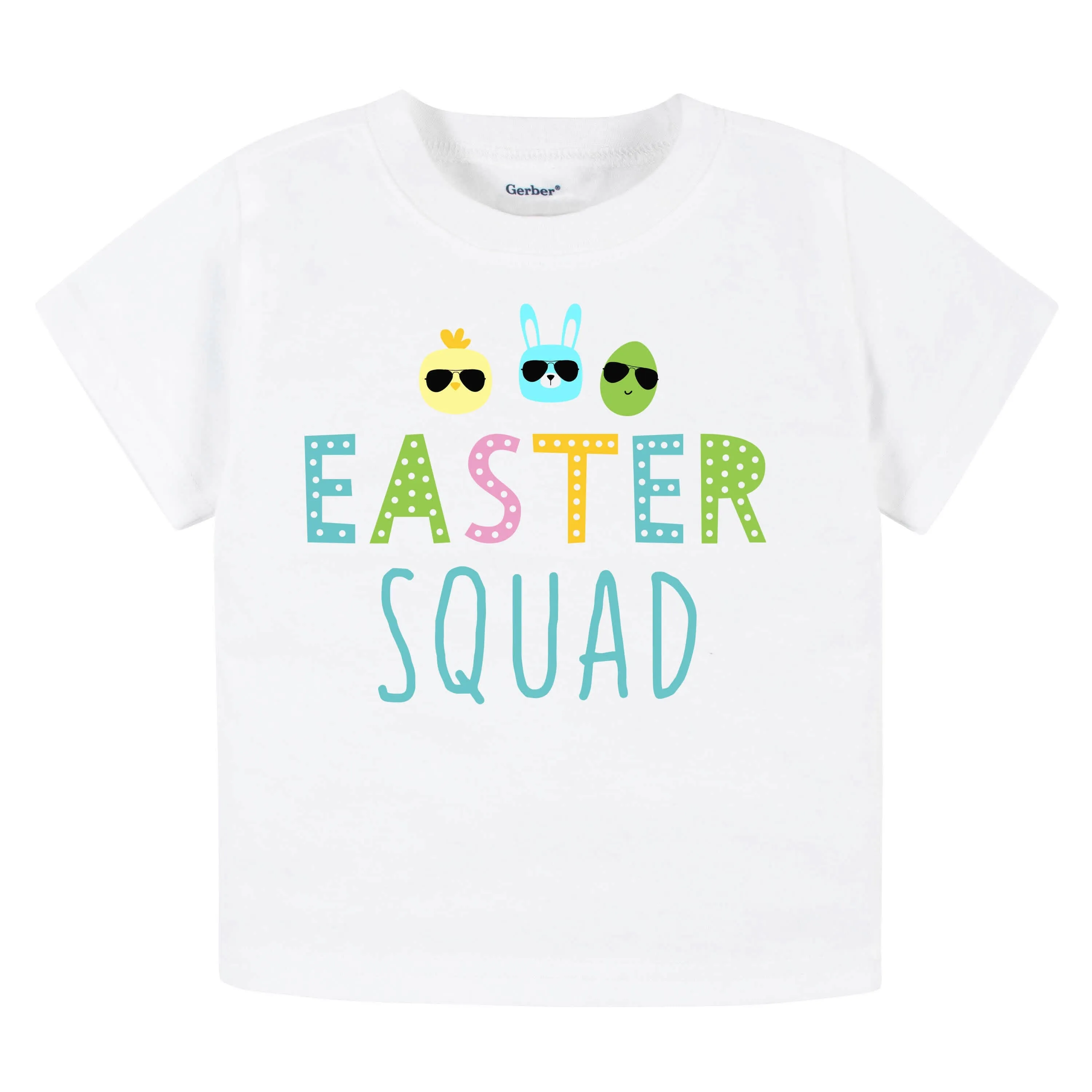 Infant & Toddler Neutral "Easter Squad" Short Sleeve Tee