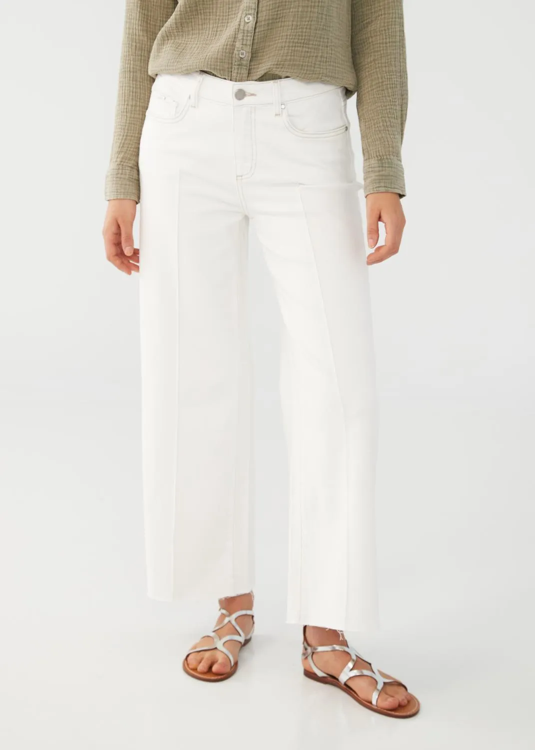 Ivory Crop Wide Jean