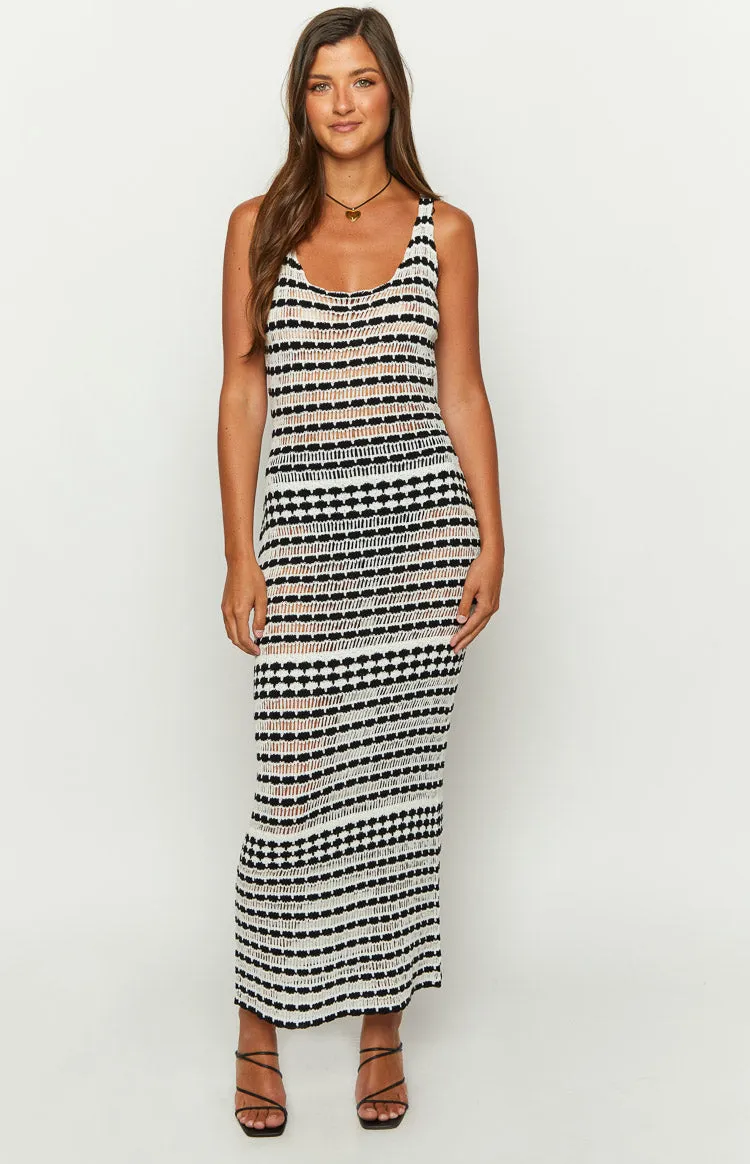 Julane Black Knit Maxi Dress