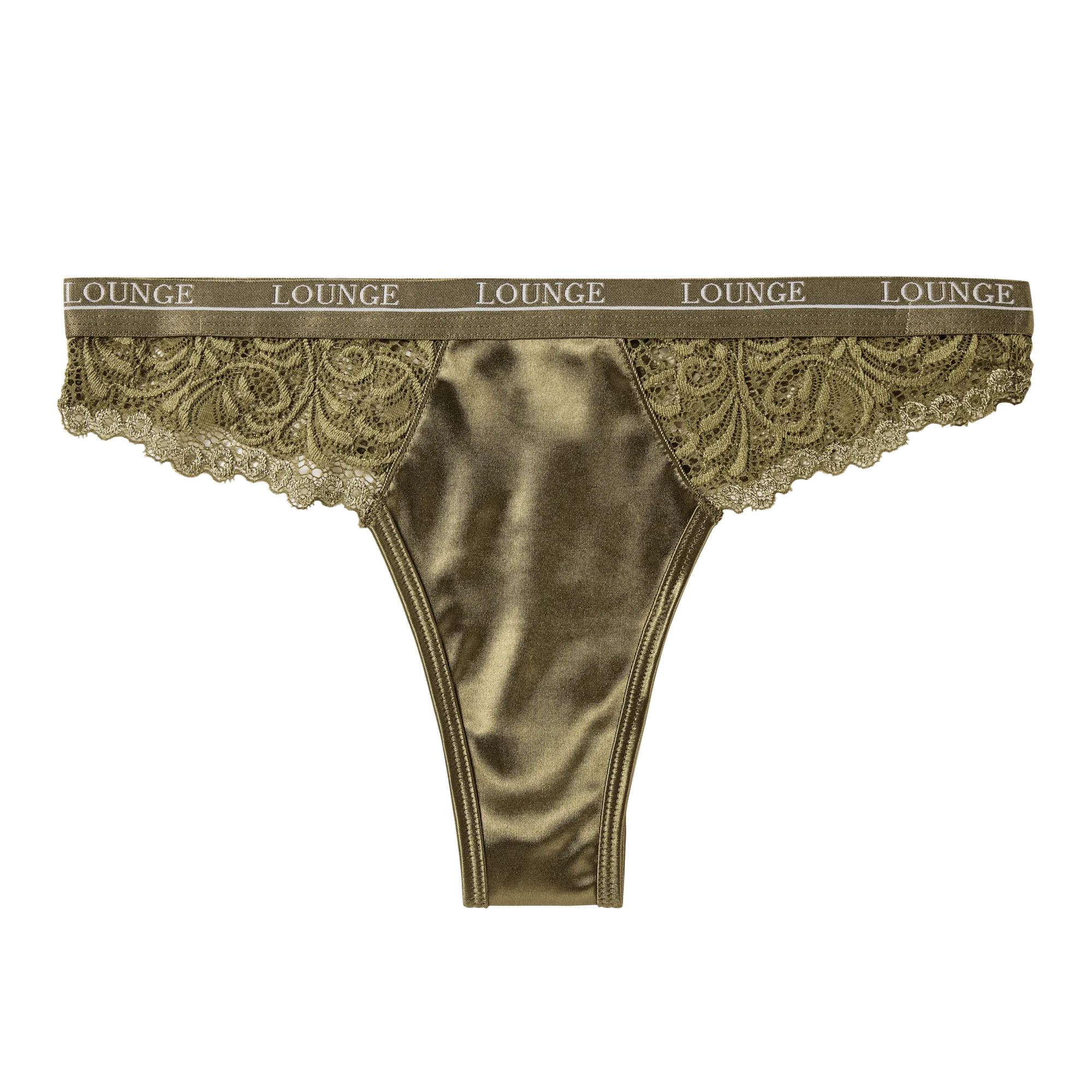 Khaki Silk Balcony Thong