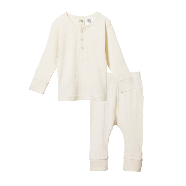 Long Sleeve Pyjama Set | Pointelle