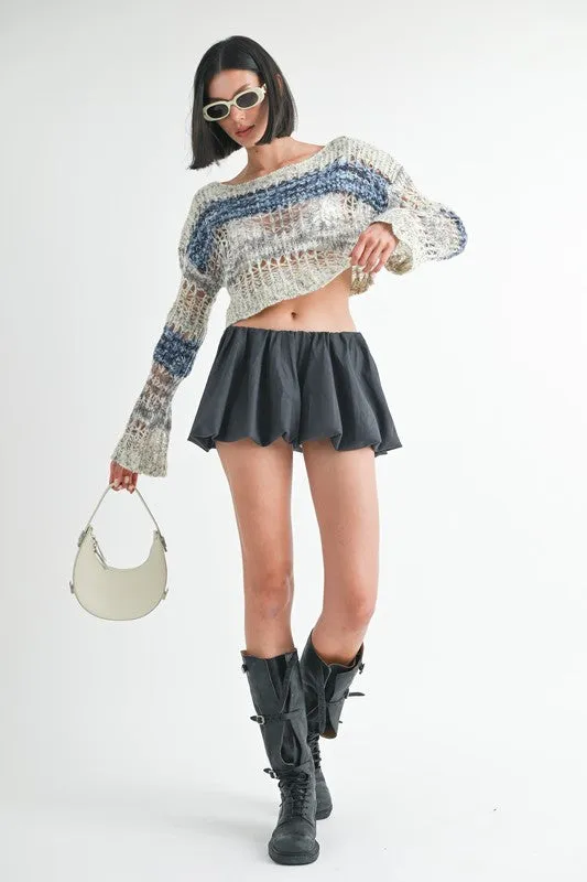 LOOSE KNITTED CROP SWEATER