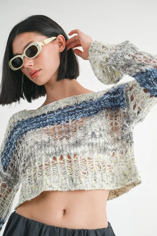 LOOSE KNITTED CROP SWEATER