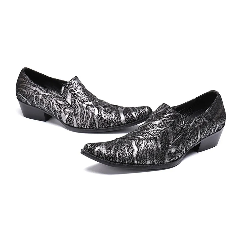 Men Printed Slip On Printed Oxford Shoes