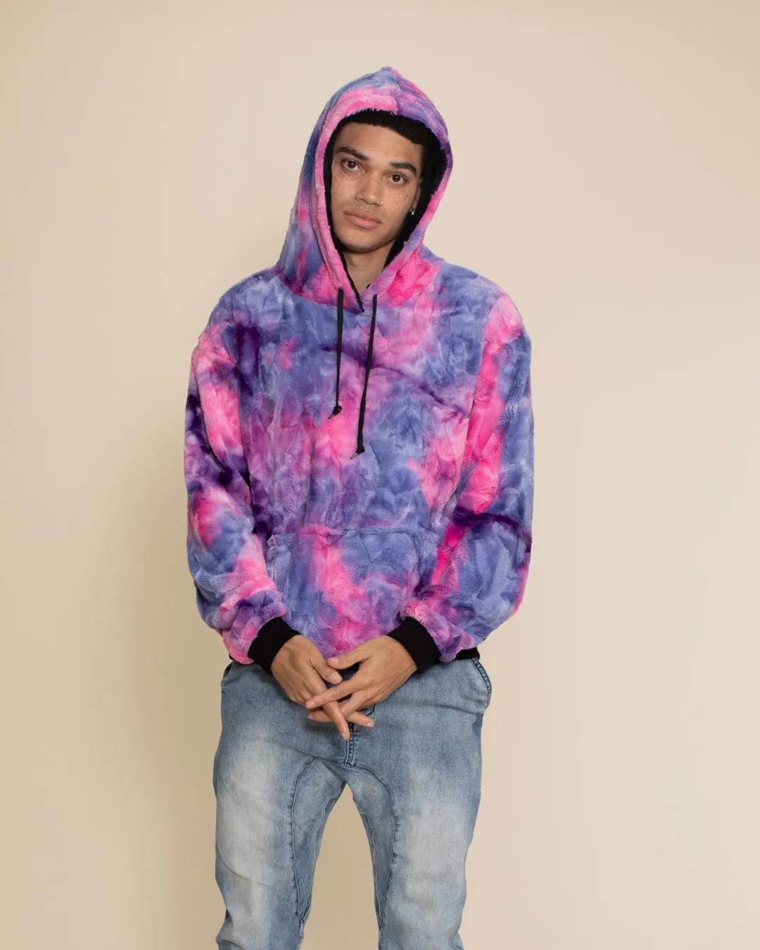 Men's Fur Hoodie | Tie-Dye Cotton Candy Cat