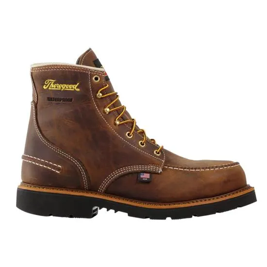 Men's Thorogood 6" Brown, WP, EH, SR, Moc Steel Toe Boot (U.S.A.)