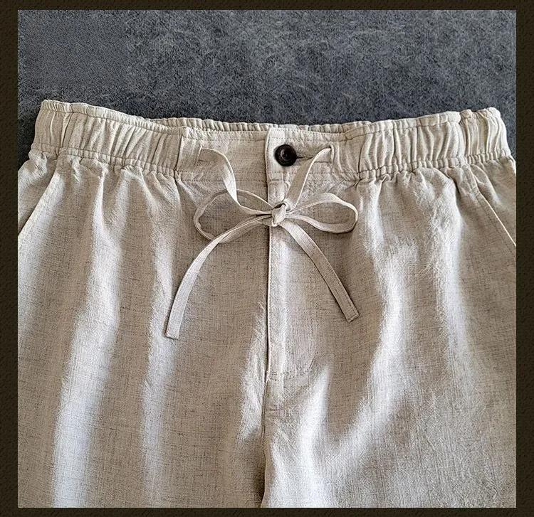 Men's White Linen Pants