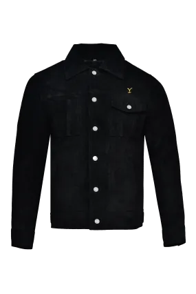 MEN'S YELLOWSTONE COWBOY STYLE BLACK SUEDE LEATHER JACKET