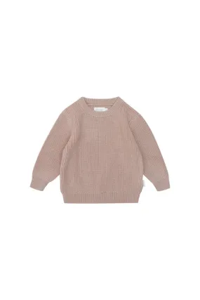 Mini-Me Chunky Knit 'dusty rose' aus Bio-Baumwolle für Kinder