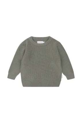 Mini-Me Chunky Knit 'green' aus Bio-Baumwolle für Kinder