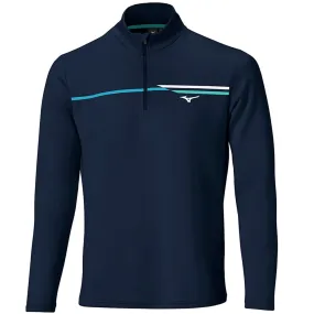 Mizuno Breeze T Stripe 1/4 Zip Pullover - Deep Navy