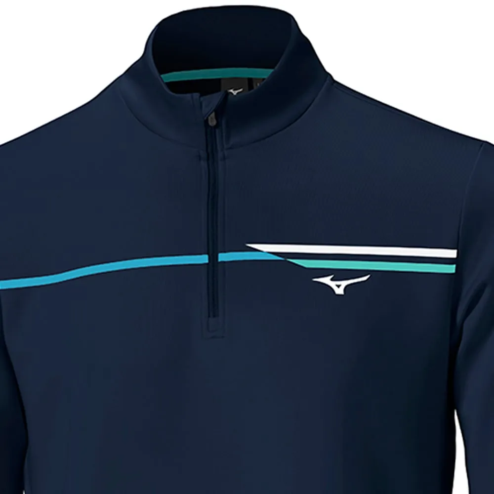 Mizuno Breeze T Stripe 1/4 Zip Pullover - Deep Navy